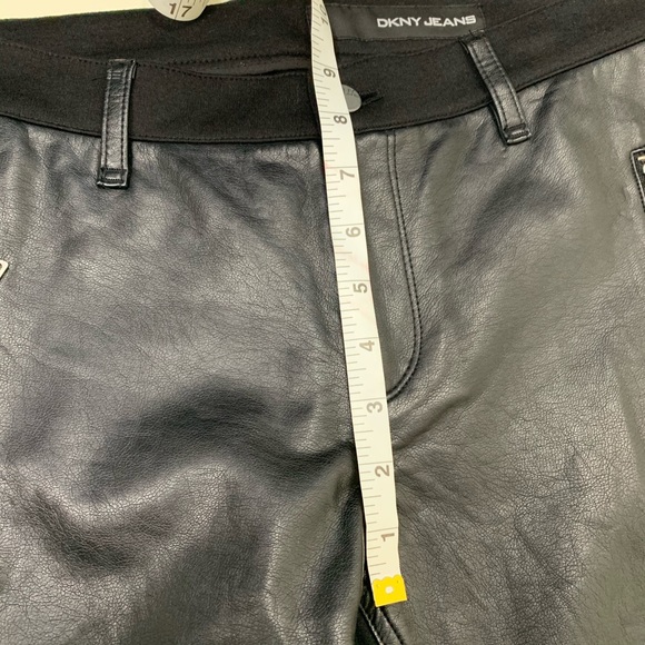 DKNY black pants with faux leather - Picture 5 of 8